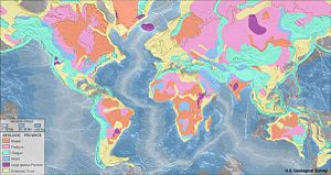 World geologic provinces  Oceanic crust &nbsp;&nbsp;&nbsp;&nbsp;&nbsp;0-20 Ma &nbsp;&nbsp;&nbsp;&nbsp;&nbsp;20-65 Ma &nbsp;&nbsp;&nbsp;&nbsp;&nbsp;>65 Ma Geologic provinces &nbsp;&nbsp;&nbsp;&nbsp;&nbsp;Shield &nbsp;&nbsp;&nbsp;&nbsp;&nbsp;Platform &nbsp;&nbsp;&nbsp;&nbsp;&nbsp;Orogen &nbsp;&nbsp;&nbsp;&nbsp;&nbsp;Basin &nbsp;&nbsp;&nbsp;&nbsp;&nbsp;Large igneous province &nbsp;&nbsp;&nbsp;&nbsp;&nbsp;Extended crust