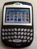 BlackBerry 7250, offered by Verizon Wireless. An identical model is offered by Sprint. This model offered tethering capability, allowing connection of the BlackBerry to a laptop for use as a high speed internet connection.