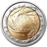 Italian €2 commemorative coin of 2004 celebrating the World Food Programme