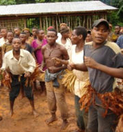 Baka dancers greet visitors to the East Province.