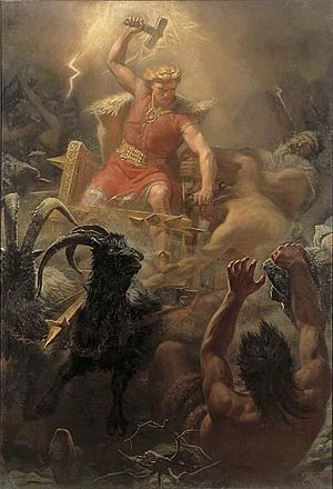 "Thor's battle against the giants" by M&aring;rten Eskil Winge, 1872