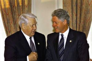 Boris Yeltsin and Bill Clinton in 1999