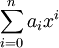 \sum_{i=0}^n a_i x^i