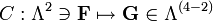  C:\Lambda^2\ni\bold{F}\mapsto \bold{G}\in\Lambda^{(4-2)}
