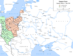 Soviet advances from 1 January 1945 to 7 May 1945: to 30 March 1945 to 11 May 1945