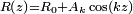 \scriptstyle R\left( z \right) = R_0 + A_k \cos \left( kz \right)