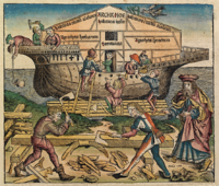 Construction of the Ark. Nuremberg Chronicle (1493).