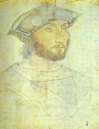 Guillaume Gouffier, Seigneur de Bonnivet, painted by Jean Clouet (c. 1516). Bonnivet commanded a number of French armies during the war.