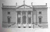 Palladian revival: Stourhead House, East facade, based on Palladio's Villa Emo. Both images are from Colen Campbell's Vitruvius Britannicus.