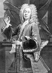 Young Colley Cibber as Vanbrugh's Lord Foppington, "brutal, evil, and smart".