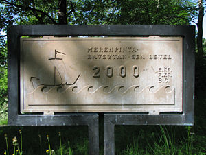 On many coastal cites in areas with post-glacial rebound there are timed markings of the rebound (this image is from Turku)