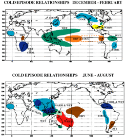 Regional impacts of cold ENSO episodes. (La Niña)