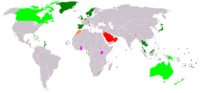Constitutional monarchy Commonwealth realmNote: the United Kingdom is a Commonwealth realm, not as shown here. Semi-Constitutional monarchy Absolute monarchy Monarchy in some sub-state level entities