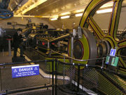 One of the original steam engines: a 360 hp horizontal twin-tandem compound engine, fitted with Meyer expansion slide valves