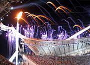 The Olympic Flame at the Opening Ceremony of the 2004 Olympic Games, conceived by the avant garde choreographer Dimitris Papaioannou.