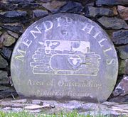 Logo of the Mendip Hills AONB at Burrington Combe.