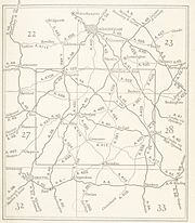 Map of Cotswolds roads from 1933