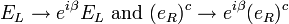 E_L\rightarrow e^{i\beta}E_L\text{ and }(e_R)^c\rightarrow e^{i\beta}(e_R)^c