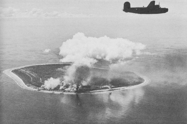 Image:Nauru Island under attack by Liberator bombers of the Seventh Air Force..jpg