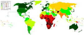 UN World Population Prospects - The 2006 Revision: 2005-2010 Life Expectancy at birth (years). over 80 77.5-80.0 75.0-77.5 72.5-75.0 70.0-72.5 67.5-70.0 65.0-67.5 60-65 55-60 50-55 45-50 under 45 not available