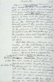 Draft of Frankenstein ("It was on a dreary night of November that I beheld my man completed&nbsp;...")