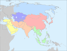 UN geoscheme subregions of Asia: Eastern Asia Central Asia Southern Asia Southeastern Asia Western Asia Russia (Asia)