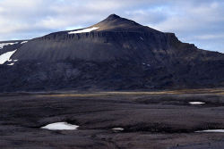 Miseryfjellet is the highest point in the mountainous southern part of Bear Island, at 536 m.