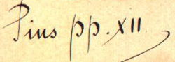 Pius XII's signature
