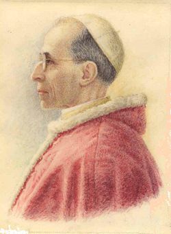 At the outset of World War Two, a French nun made this picture of Pope Pius XII.