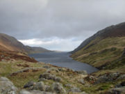Rain coming in over Llyn Cowlyd north of Capel Curig