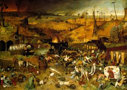 The Triumph of Death (c. 1562) by Pieter Brueghel the Elder reflects the increasingly harsh treatment the Seventeen Provinces received in the 16th century