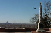 Lincoln Memorial where Abraham Lincoln is said to have selected Council Bluffs as the eastern terminus after visiting this site in 1859 under the employ of Thomas Durant.