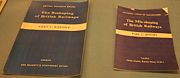 A copy of The Reshaping of British Railways report, displayed beside the National Union of Railwaymen's response pamphlet.