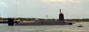 HMS Vanguard of the Vanguard class ballistic missile submarines.