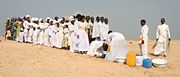 Celestial Church of Christ baptism in Cotonou. Five percent of Benin's population belongs to the Celestial Church of Christ, an African Initiated Church.
