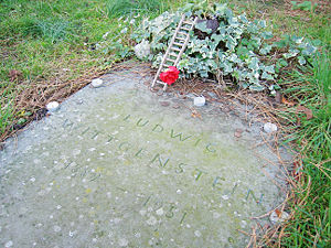 The grave of Ludwig Wittgenstein, at the Parish of the Ascension Burial Ground in Cambridge 52&deg;13&prime;02&Prime;N 0&deg;05&prime;59&Prime;E﻿ / ﻿52.217094, 0.099828