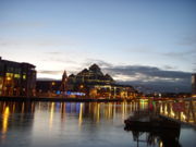 Ulster Bank's Dublin head office at night (middle)
