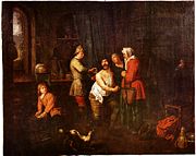 The surgeon's consultation room, a painting by Balthasar van den Bossche