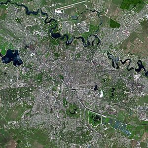 Bucharest seen from Spot satellite