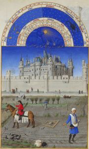 The Louvre castle from the 15th century Tr&egrave;s Riches Heures du Duc de Berry