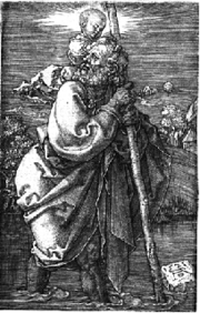 St. Christopher, engraving, 1521, by Albrecht Dürer