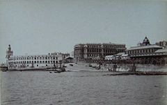 Buenos Aires Customs House, ca. 1880.  Maritime trade had long been central to the city; after 1875 it became a cornerstone of national development.