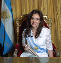 Current president Cristina Fern&aacute;ndez de Kirchner, in office since December 2007