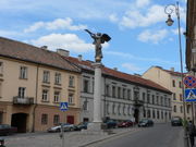 The well-known angel statue which stands in the Užupis district of Vilnius