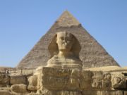 The Great Sphinx and the Pyramids of Giza, built during the Old Kingdom, are modern national icons that are at the heart of Egypt's thriving tourism industry.