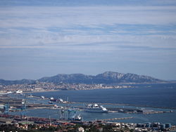 The Marseille port seen from Estaque
