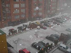 Traditional hailstorm in Bogotá