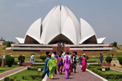 The Bahá'í House of Worship in New Delhi, India attracts an average of 4 million visitors a year. It is popularly known as the Lotus Temple.