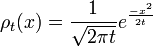 \rho_t(x) = {1\over \sqrt{2\pi t}} e^{-x^2 \over 2t}