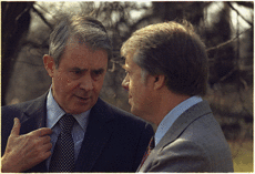 Jimmy Carter meets with his first Secretary of State, Cyrus Vance